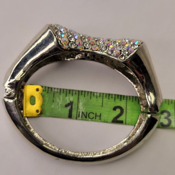 Silver Crystal Cuff Bracelet - Picture 10 of 11